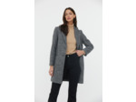 Manteau en prince de galles longueur 3/4 avec 3 boutons