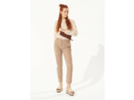 Pantalon droit rayure marron glace