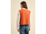 Gilet court sans manches en mohair