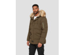 Parka à Parka à capuche avec fausse fourrure amovible avec fausse fourrure amovible