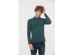 Polo city manches longues en coton jersey détail col et poche poitrine