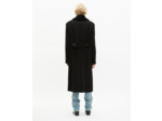 Manteau long en laine col sherpa noir black