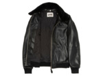Blouson pilote avec col mouton amovible, cuir de vachette