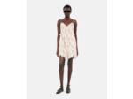 Robe Courte Imprimée En Soie beige / red