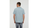 Chemise à carreaux manches courtes et broderie poitrine