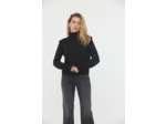 Pull / sweat col cheminée, effet épaulette et maille effet lurex argenté