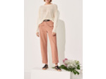 Pantalon droit aspect lavé tomate sechee