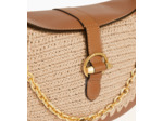 Petit sac bandoulière Pia effet raphia et cuir lisse