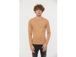 T-shirt basique col rond manches longues en coton bio avec print poirtine