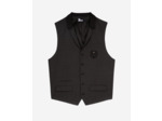Gile de costume a col et 5 boutons black grey