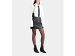 Jupe En Cuir Courte Avec Details Studs black