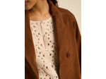 Veste col montant en cuir suédé
