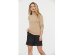 Pull col roulé basique en coton bio et laine recyclée