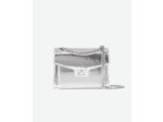 Sac Emily X En Cuir Ecailles Lezard Avec Chaine antic silver