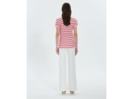 Top jersey à rayures rouge