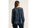 Chemise à rayures avec encolure ronde et manches longues