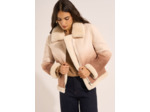 Veste deep dye en fausse peau lainée