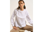 Blouse brodée col montant