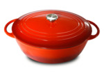 TRADITION Rouge Cocotte Basse Ronde 26x9,5cm