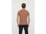 T-shirt basique col rond manches courtes en coton bio avec print poirtine