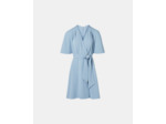 Robe portefeuille en crêpe bleue