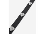 Ceinture fine cloutée en cuir noir black