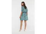 Robe manches courtes allover « Immitation Serpent »  en tissu poly chiffon recyclé