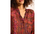 Blouse fluide imprimée avec des manches longues bouffantes