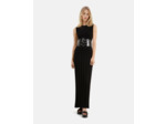 Robe longue sans manches detail dentelle dos black
