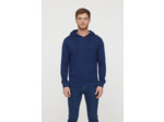 Hoodie basique en coton bio gratté et print poitrine