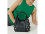 Petit sac à main Juliette en cuir lisse avec studs