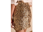 Jupe courte à sequins dorés ELENA