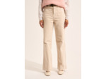 Pantalon large en velours de coton 700 raies taille haute