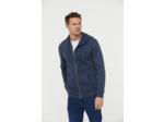 Hoodie zippé basique en coton bio gratté et print poitrine