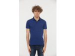 Polo manches courtes en coton piqué détail col et poche poitrine