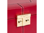 Petite boite à bijoux fermoir T en cuir