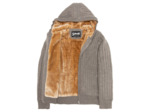 Gilet côtelé doublé à capuche sherpa