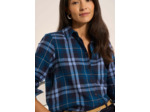 Chemise à carreaux en coton et fibre métallisée