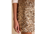 Jupe courte à sequins dorés ELENA
