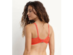 Soutien-gorge triangle sans armature motif floral Rouge Daily Dentelle