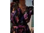 Robe longue portefeuille imprimée