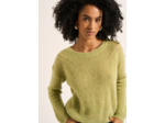 Pull col rond à détails tricotés