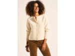 Gilet cardigan torsadé en laine avec poches plaquées