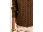 Gilet cardigan torsadé en laine avec poches plaquées