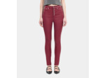 Jean Skinny Effet Cuir Rouge dark red
