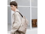Sac à dos à rabat Noah en cuir grain buffle et cuir lisse