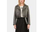 Blouson clouté en cuir noir black