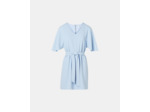 Robe courte en crêpe bleu ciel