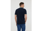 Polo piqué manches courtes avec découpes épaules, détails contrastés au col et bas de manches, broderie poitrine