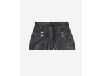 Short en cuir noir black